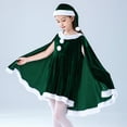 thumbnail image 2 of Santa Claus Toddler Girl Dress Christmas Dresses for Toddler Girls Sleeveless Red Velvet Dress with Green Hooded Cape Toddler Christmas Outfit Girl Party Dress 2-3 Years, 2 of 7
