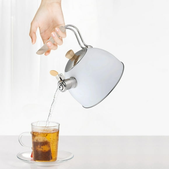 Dvkptbk Stainless Steel Kettle Whistle Stovetop Tea Kettle Food Grade Stainless Steel Fast Boiling Hot Water High Capacity 2.2 Quarts with Handle Storage & Organization
