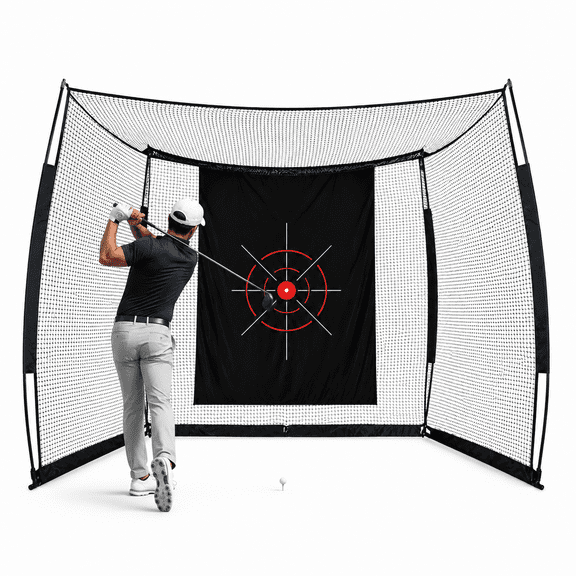 YUNIC 10ft x 8ft Golf Practice Net Portable Driving Range with Target for Indoor Outdoor Training