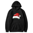 thumbnail image 4 of Mifsaly Christmas Hoodie for Women Oversized Christmas Hat Print Drawstring Hooded Sweatshirt Xmas Long Sleeve Drop Shoulder Pullover Tops Festival Party Funny Outerwear with Pockets 2025 Holiday, 4 of 4