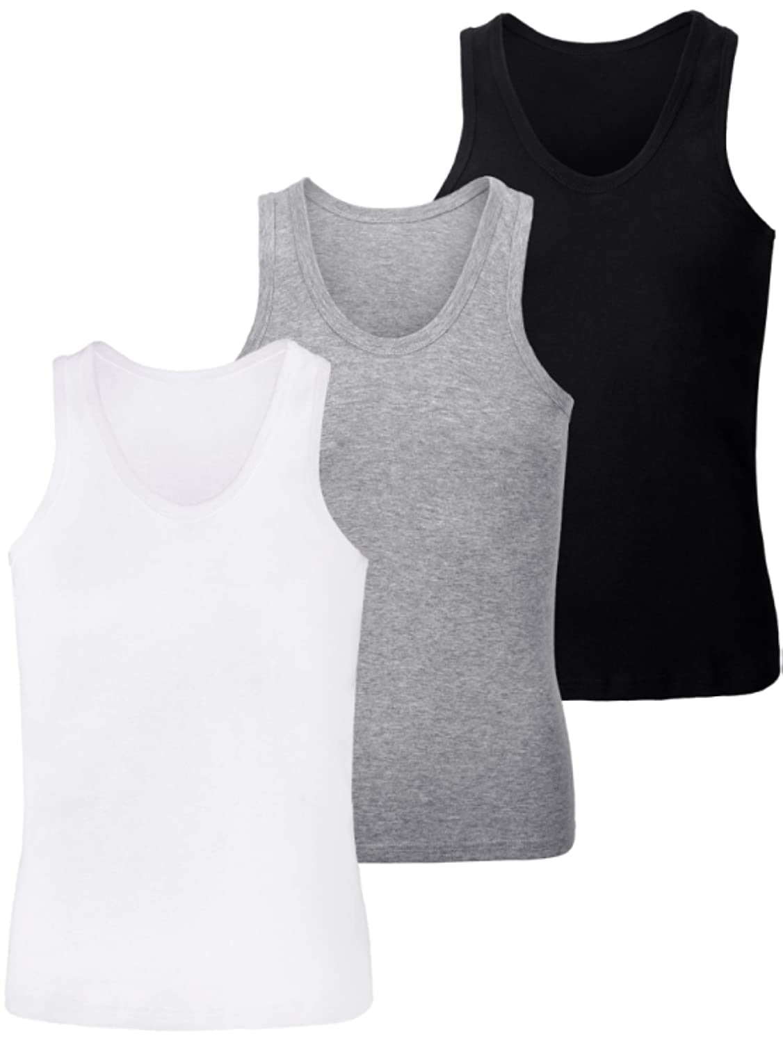 Undershirts For Men Assorted 3 Pack Ribbed Tank Tops - Walmart.com