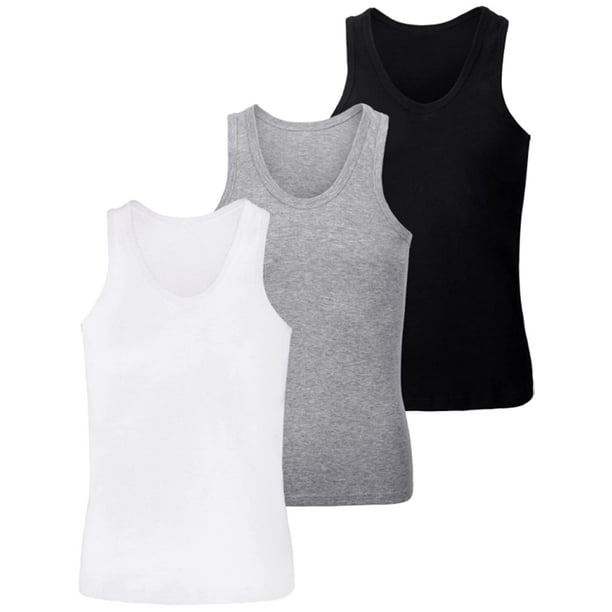 Undershirts For Men Assorted 3 Pack Ribbed Tank Tops - Walmart.com