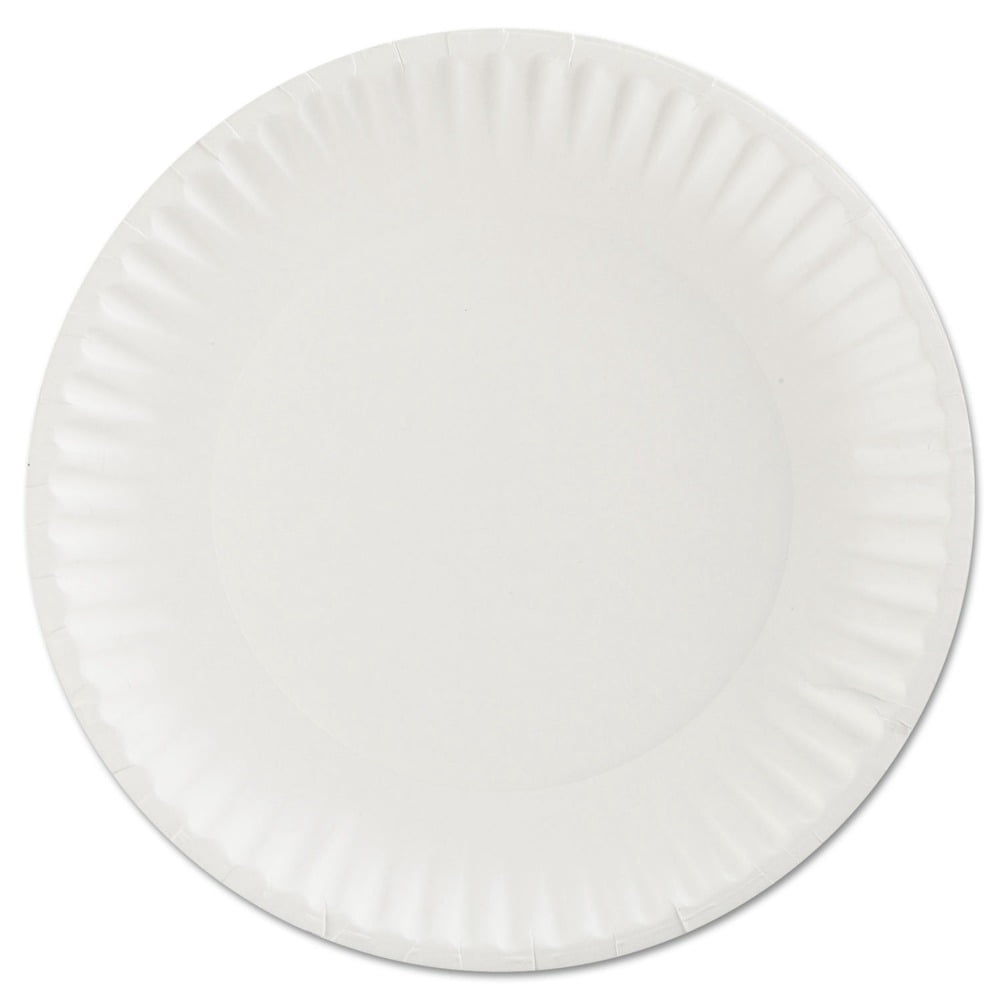 12 PACKS : AJM AJMPP9GRA Green Label Paper Plates, Microwavable, 9" Diameter.