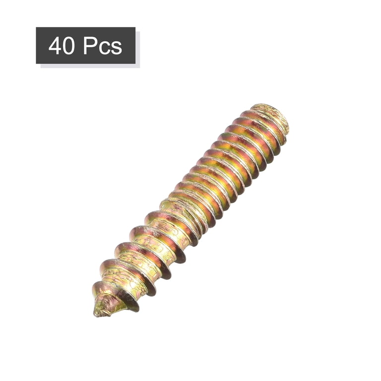 Uxcell 40pcs 1/4-20 X 2 Inch Hanger Bolts - Double Ended Screws For Wood Furniture & Dowel Joinery