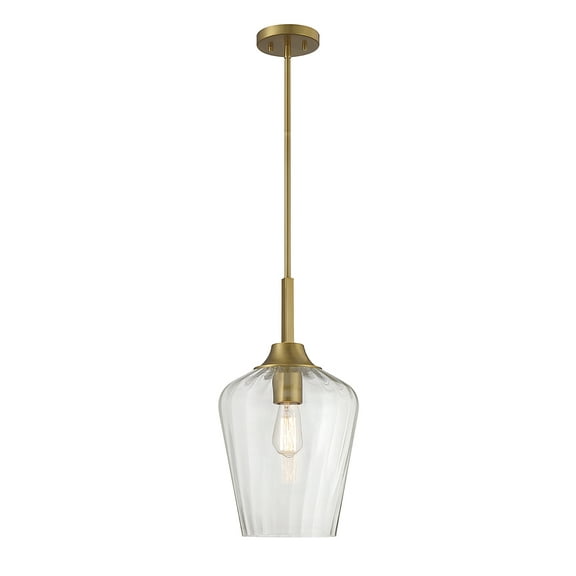 Warm Brass One Light Pendant from the Carlton Collection