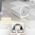 thumbnail image 5 of Pull-Push Mechanical Self-Cleaning Functional Extra Large Cat Litter Box with Waste Receptacles, Jumbo Hooded,White, 5 of 6