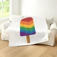 thumbnail image 5 of CafePress - Seamless Repeating Cute Rainbow Ice Pop Flag Patte - Sherpa Fleece Throw Blanket 60" x 50", 5 of 5