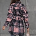 thumbnail image 6 of Uhndy Jackets for Women, Women Autumn And Winter Plaid Lapel Woolen Cloth Coat Trench Jacket Long Overcoat Outwear Winter Coats Christmas Gifts for Women, 6 of 6
