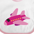 thumbnail image 4 of Inktastic Girls Pink Airplane Pilot Girls Baby Bib, 4 of 4