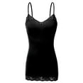 thumbnail image 2 of TheLovely Women's Junior and Plus Adjustable Spaghetti Strap Lace Tim Cami Tank Top, 2 of 5