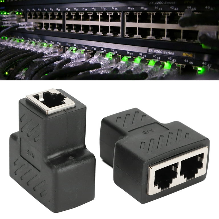 Ethernet Cable Splitter, Ethernet Splitter Physical Data Transmission  Simple Operation RJ45 1 To 2 Ways For TV Box For Video Camera For Router