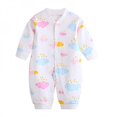 thumbnail image 4 of 4 Colors Spring Autumn Baby Boy Girl Cute Long Sleeve Romper Cotton Comfortable Cloud Tree Cup Watermelon Pattern Outfits, 4 of 6