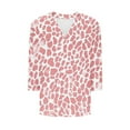 thumbnail image 5 of Yuanlook Womens Tops 3/4 Length Sleeve Dressy Casual Blouses Trendy V Neck T Shirts Summer Clothes - Pink - L, 5 of 5