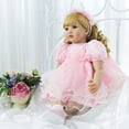 thumbnail image 3 of Decdeal Muñeca Reborn, muñecas realistas, vinilo de silicona y cuerpo de algodón Decdeal Vestido rosa vaporoso, 3 of 7