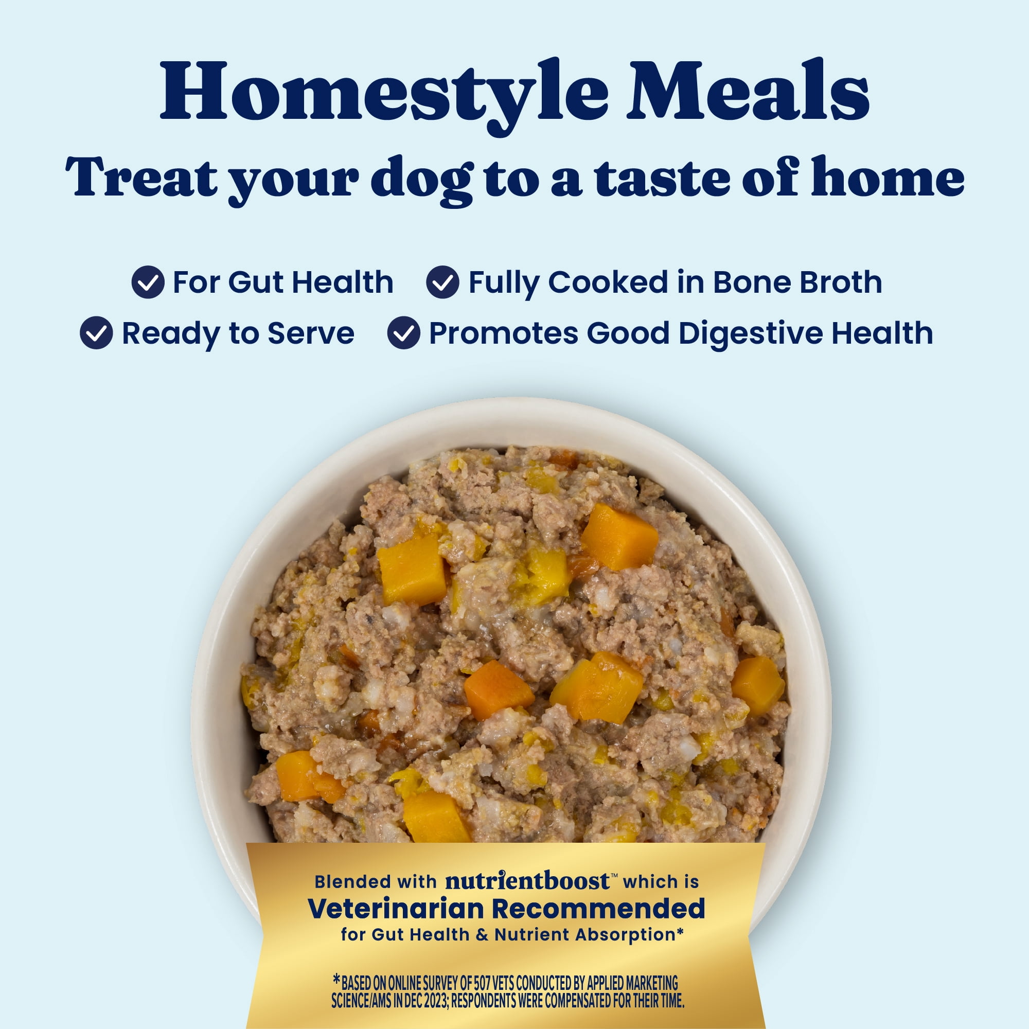 (2 pack) Solid Gold Homestyle Meals, Meal Topper for Dogs to Support Gut Health, Beef & Rice 9oz Pouch