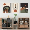 thumbnail image 5 of Framed Boho Bathroom Wall Art Set of 3, Mid Century Modern Decor, Minimalist Black Beige Botanical Boho Bathroom Decor Wall Art 12" x 16" Canvas Prints Ready To Hang for Bedroom Living Room, 5 of 6