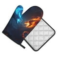 thumbnail image 2 of Bingfone Red And Blue Fire Dragon C Print Oven Mitts Pot Holders Set 2 PCS for Kitchen for Cooking Grilling Baking BBQ Pot Holders Cook Essentials, 2 of 7