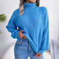 thumbnail image 5 of LYXSSBYX Women Christmas Sweaters for Womens 2022 New Fashion Solid Pullover Long Sleeve Lapel-Neck Blouse T-Shirt Top, 5 of 7