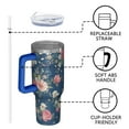 thumbnail image 4 of OBREWU Pioneer Flower Tumbler with Handle and Lid,Pioneer Flower 40oz Double Wall Vacuum Insulated Tumbler,Cups Gift for Women and Men, 4 of 7