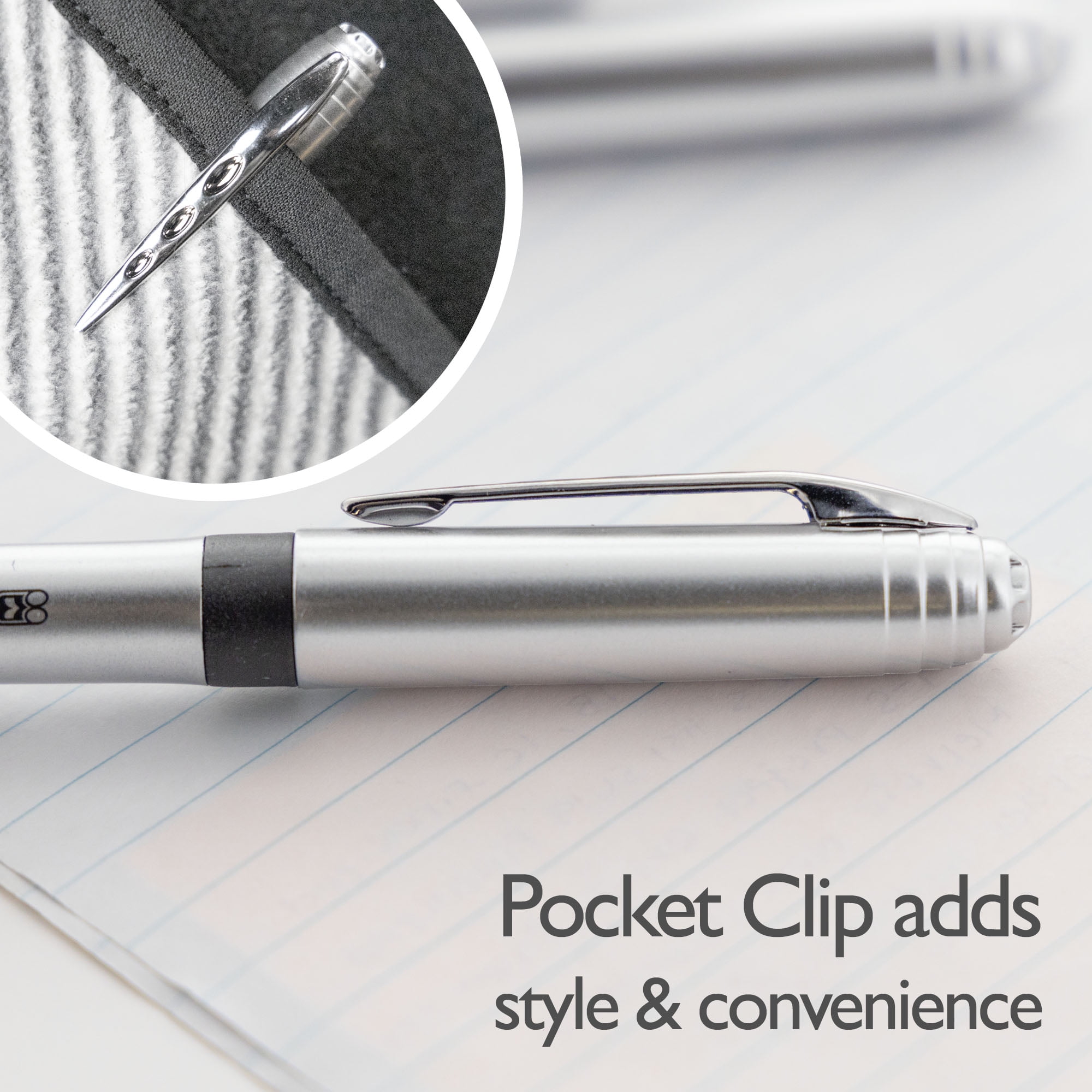 BAZIC York Black Color Rollerball Pen 0.7mm w/ Regulator, (3/Pack), 24-Pack