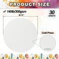 thumbnail image 2 of Uxcell 30 Sheets Cotton Watercolor Paper Round 140lb/300 GSM Cold Press Water 12 Inch, 2 of 7