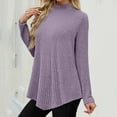 thumbnail image 7 of cfhntfmh Womens Fall Tunic Tops Turtleneck Lightweight Sweaters Asymmetrical Hem Tops Long Sleeve Shirts for Women, 7 of 7