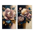 thumbnail image 2 of Designart "Pink and Blue Roses in Decadent Display I" Rose Wall Art Set Of 2 - Pink Floral Gallery Set For Office Decor, 2 of 6