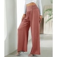thumbnail image 2 of Pantalones sueltos para mujer pantalones de pierna ancha para mujer cintura alta transpirables color puro para uso diario para citas ANGGREK Otros, 2 of 7