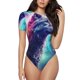 thumbnail image 1 of Balery Starry Multicolored Wolf Body de cuello redondo de manga corta para mujer Tops de manga corta Tops básicos-XX-Large, 1 of 7
