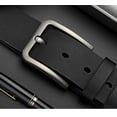 thumbnail image 5 of Real cowhide pin buckle belt Men's single-layer leather perforated belt Versatile casual jeans belt, 5 of 5