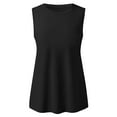 thumbnail image 4 of KBZDBZC Women Tank Tops Women's Summer Sleeveless Tank Top Loose Fit Casual Crew Neck T Shirts Basic Tee Tops Tank Top Womens Tank Tops Loose Fit Womens Summer Tops(Black,XXL), 4 of 5