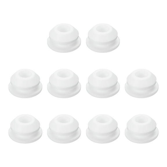 10pcs Hole Plug 3/8 Inch (10mm) Button Plugs Fit for 6.5mm Hole, Snap in Locking Hole Tube Plug Gel, White