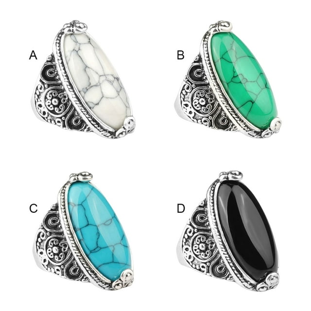 Girl Alloy Fashion Bohemia Ethnic Style Holiday Gift Simple Ring Personalized Decoration Rings Jewelry Portable Dressing Up Accessory for Black