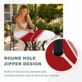 thumbnail image 5 of Round Outdoor Tablecloth with Umbrella Hole and Zipper, Red Solid Color Texture Fitted Table Cover with Elastic Edge for 31-35 Inch, Simple Red Stripes Waterproof Patio Tablecoths for Picnic, 5 of 9