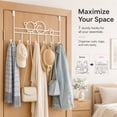 thumbnail image 6 of NOGIS Over The Door Hooks - Sturdy Metal Over Door Hanger Coat Rack with 7 Hooks for Bag, Coat, Towel, Hat, Robes, Scarves, Closet, Fits 1.77" Thick Door (White), 6 of 7
