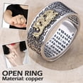 thumbnail image 2 of SGACAI Amuleto de Feng Shui bañado en plata, riqueza, suerte, budista abierto, R4F2, ajustable, 2 of 6