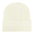 thumbnail image 2 of Qwertyu Men Women Knit Skully Beanie Hat Ski Cap Cuff Slouchy Plain Solid Warm Winter Beige, 2 of 3