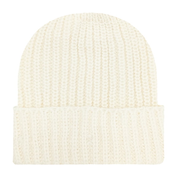 Qwertyu Beanie Hats Men Women Soft Slouchy Knit Skull Cap Unisex Warm Stocking Hats Striped Winter Hats for Women Men Cuffed Plain Beanie Hat Beige