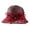 Wine Red, variant on Wide Brim Round Dome Foldable Sun Hat Dot Print Flower Decor Organza Hat Fashion Accessories