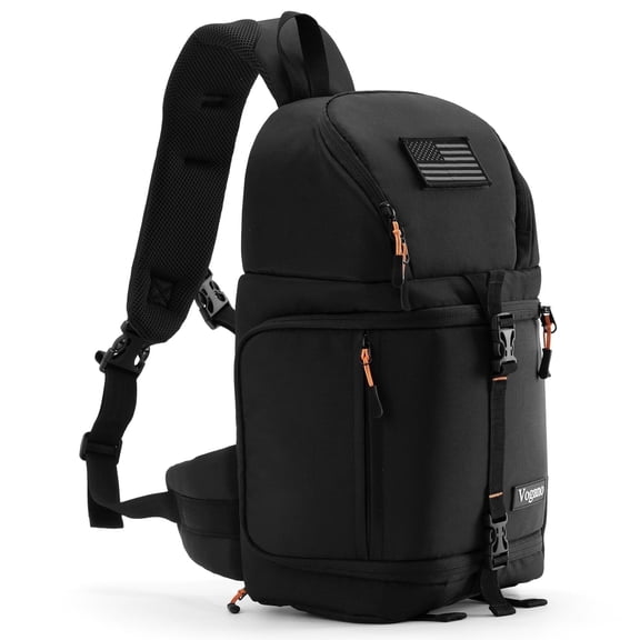 Camera Sling Bag for Photographers - Waterproof Single-Shoulder Camera Case with Adjustable Dividers, Rain Cover & Side Tripod Pocket