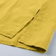 thumbnail image 4 of ShomPort Womens Summer Tops Cotton Linen Casual Crew Neck 3/4 Sleeve Tunic Tops Solid Color Comfy ted Basic Tops (X-Large, Yellow), 4 of 6