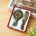 thumbnail image 5 of weibbin Hand Mirror Retro Hand Mirror Peacock Flower Pattern Decorative Hand Mirror Metal Vanity Mirror Comb Set, 5 of 5