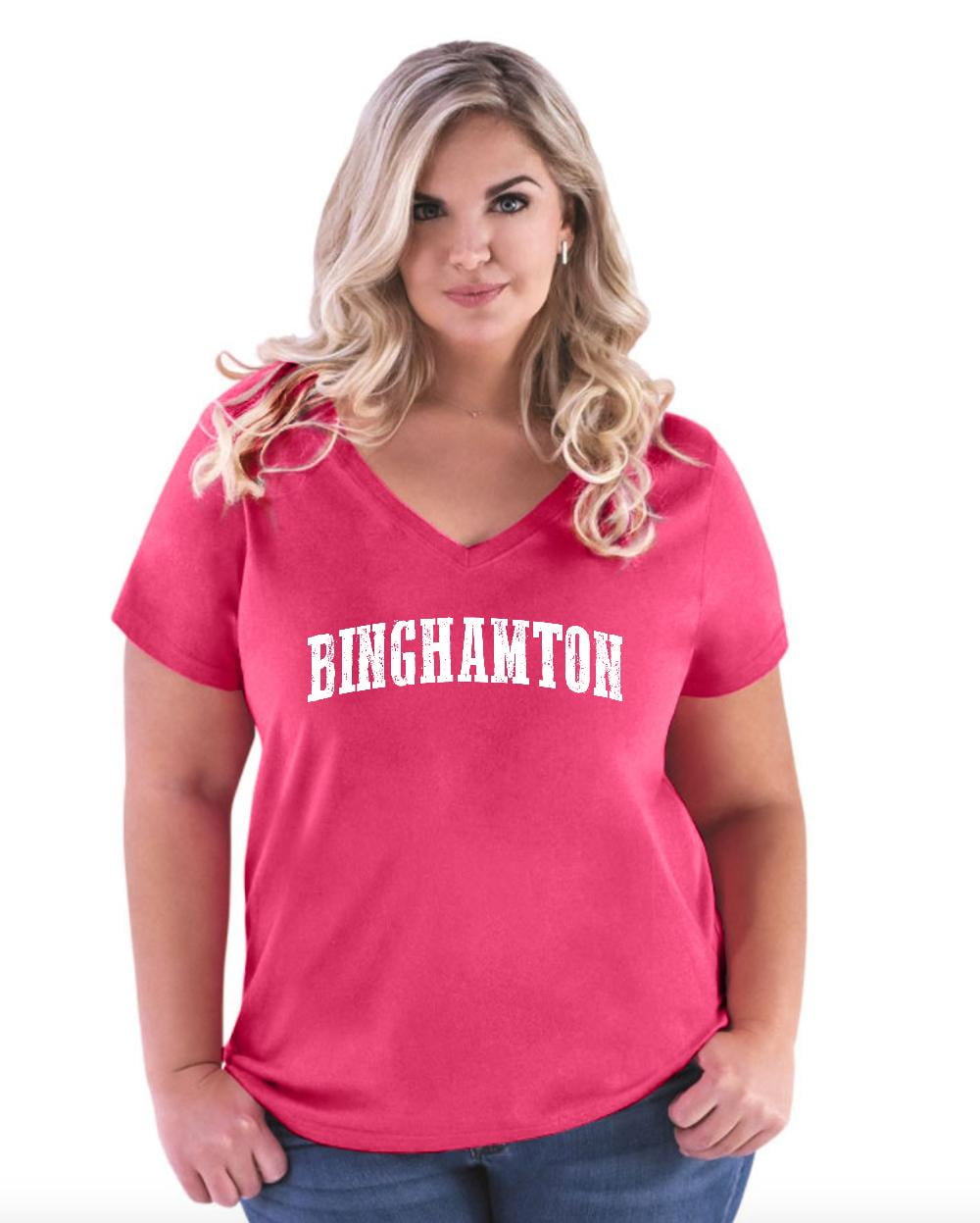 IWPF - Womens and Womens Plus Size Binghamton Curvy V-Neck T-Shirt, up ...