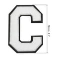 thumbnail image 2 of Chenille Letters C Patches 4-1/2 Inch Iron on Letters C Patches Black Glitter for Clothing, Pack of 3(White), 2 of 6