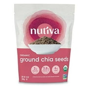 Nutiva Organic Premium Raw Ground Chia Seeds, 12 Oz, USDA Organic, Non-GMO, Whole 30 Approved, Vegan, Gluten-Free & Keto, Nutrient-Dense Seeds with 3g Protein & 5g Fiber for Salads, Yogurt & Smoo