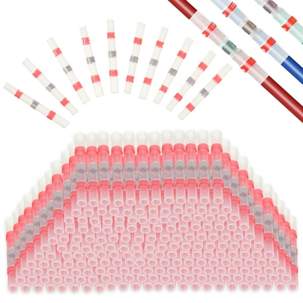 Inteprter 100x amarillo amplia gama de usos conectores aislados a tope de soldadura conexiones versátiles y duraderas Electrónica miscelánea rojo