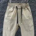 thumbnail image 6 of UVEASISHA PBig and Tall Drawstring Cargo Pants for Men Outdoor Waterproof Hiking Pants Elastic Waist Straight Leg Work Pants with Pockets Khaki M, 6 of 9