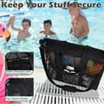 thumbnail image 6 of Extra Large Mesh Beach Bag for Women/Girls, Packable Sandproof Beach Tote with Zipper Closure, Toys Pool Bag for Family Beach Trip, Vacation Essentials,Black, 6 of 8