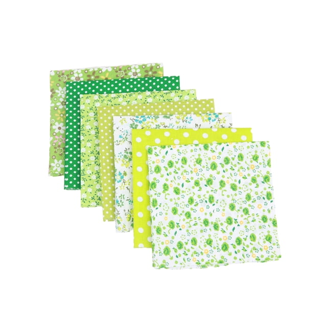 Monstrate Paquete de tela de acolchado cuadrado de 7 piezas patrón surtido tela de estampado accesorios de material de costura verde / 50 Type2 NO2