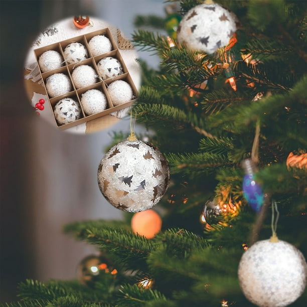 Lightweight Foam Christmas Ornament Balls Set with Attached Strings for Tree Decorations and Holiday Crafts